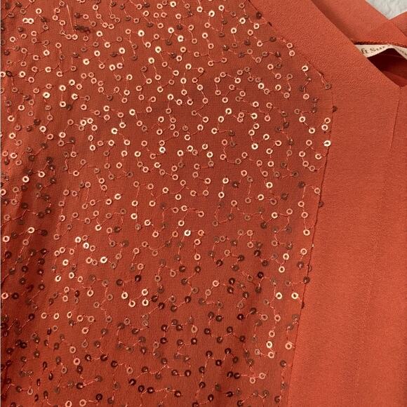 Soft Surroundings NWT Aragon Resplendent Sequin Front Flowy Dress Coral L - Picture 5 of 9